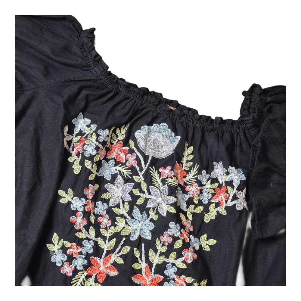 Free People Fleur Du Jour Floral Embroidered Off‎ Shoulder Mini Dress Women's S